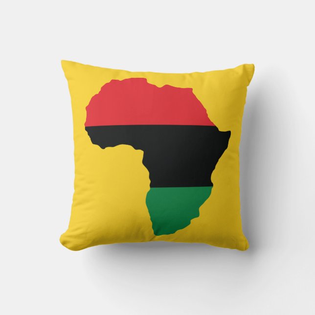 Coussin Drapeau rouge, noir et vert de l'Afrique (Recto)