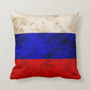 Coussin Drapeau russe rocailleux