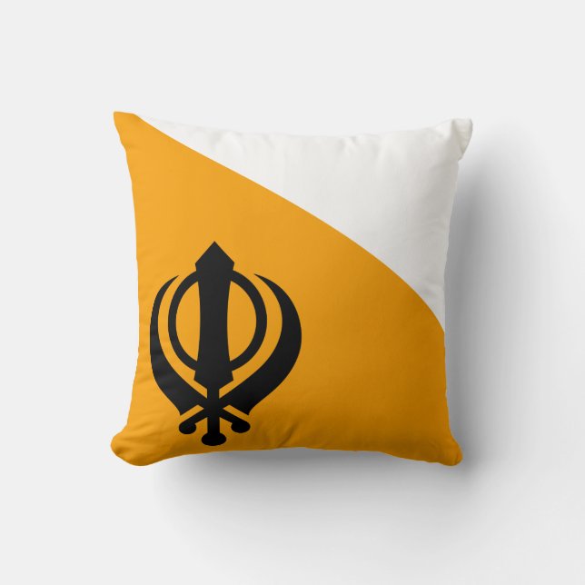 Coussin Drapeau saint sikh Sikhisme Nishan Sahib du (Recto)