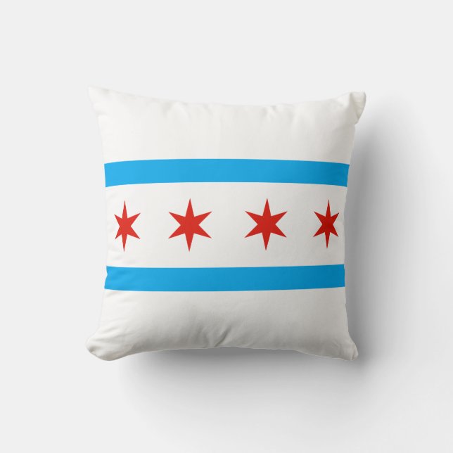 Coussin Drapeau traditionnel de Chicago (Recto)