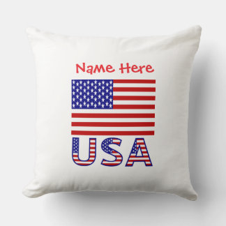 Coussin Drapeau USA États-Unis Amérique Personnalisé