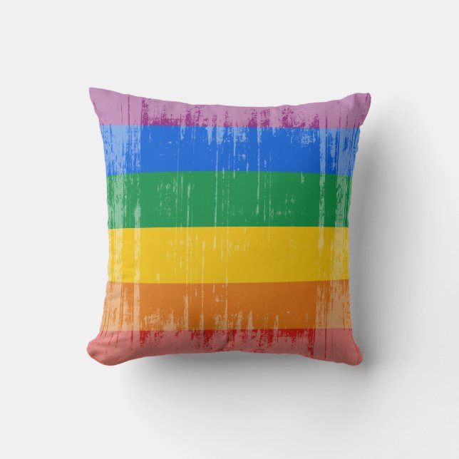 Coussin Drapeau vintage de gay pride (Recto)