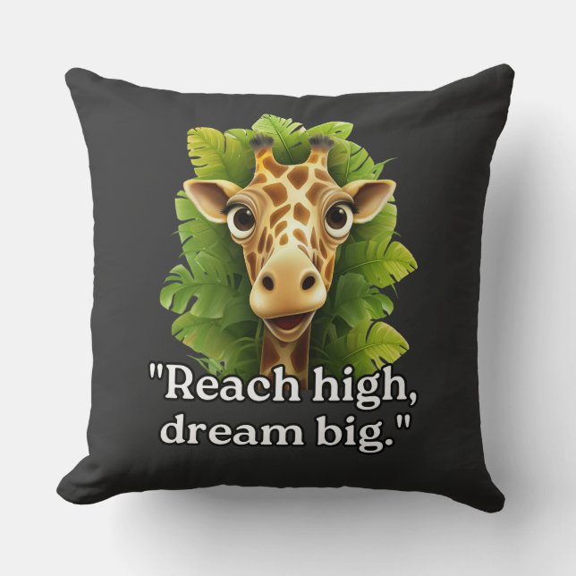 Coussin "Dream Big - Giraffe Throw Pillow" (Recto)