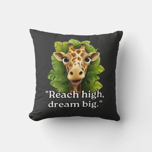Coussin "Dream Big - Giraffe Throw Pillow" (Recto)