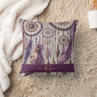 Coussin Dreamcatchers Personnalisés Boho & Purple & Or