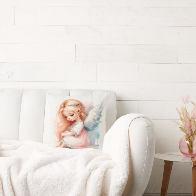 Coussin Dreamy ange fille pastel fairart (Canapé)