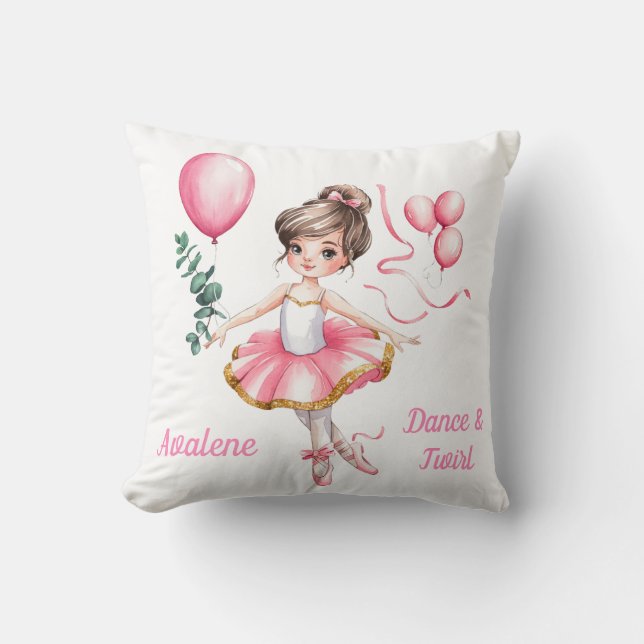 Coussin Dreamy Ballerina en vol cadeau d'anniversaire d'an (Recto)