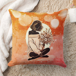 Coussin Dreamy Pink Elegance : La réflexion tranquille d'u