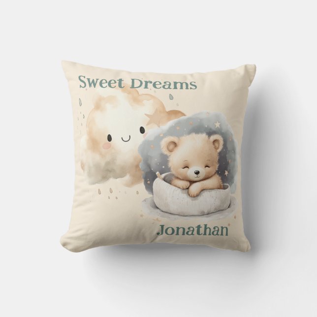 Coussin Dreamy Teddy Bear Sky Design (Recto)