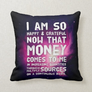 Coussin Droit d'attraction Manifestation de l'argent Citat