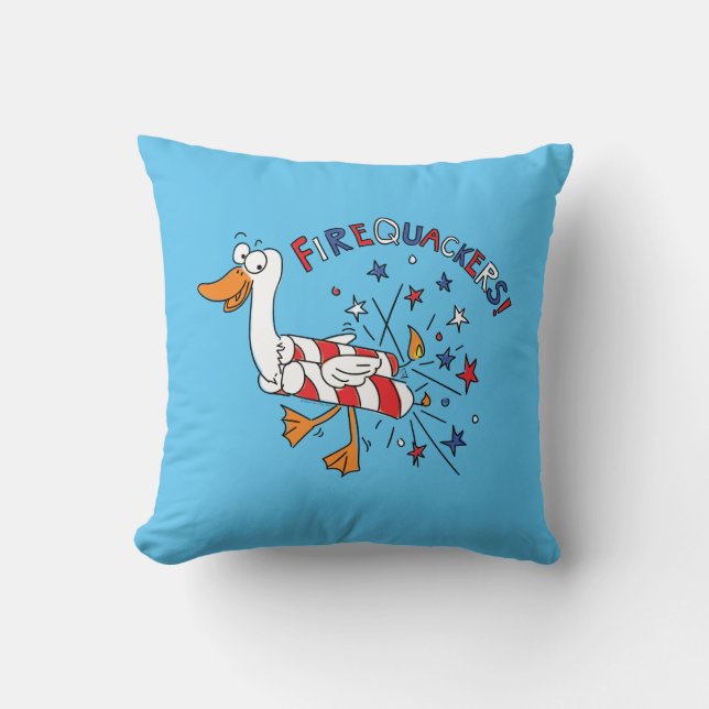 Coussin Drôle 4 juillet canard mignon enfants (Recto)