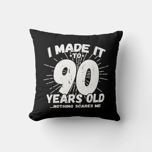 Coussin Drôle 90e Anniversaire Citation Sarcastique 90 Ann (Recto)