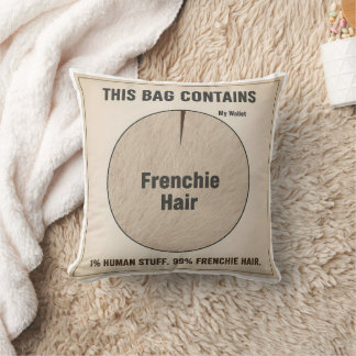 Coussin Drôle avec Poils de Bouledogue Français Pa