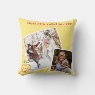 Coussin Drôle BFF PHOTO COLLAGE Cadeau Pizza Amis