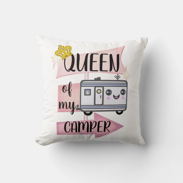 Coussin drôle campant de mode de vie de RVing de (Recto)