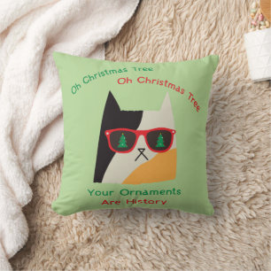 Coussin Drôle chat de Noël Bad Kitty