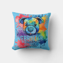 Drôle chien coloré aquarelle