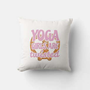 Coussin Drôle Citation Yoga Cadeau Yoga Les filles sont Tw