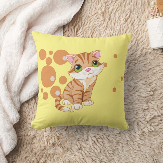 Coussin "Drôle Conception de chat" Lancer l'oreiller (Couverture)