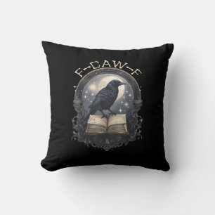Coussin Drôle de corbeau F-Caw-F disant graphique rétro cl