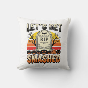 Coussin Drôle de Halloween Casse-gueule Design de Cimetièr