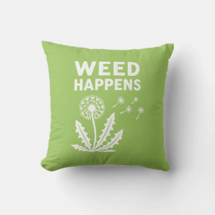 Coussin Drôle de mauvaise herbe se produit Art de tampon à