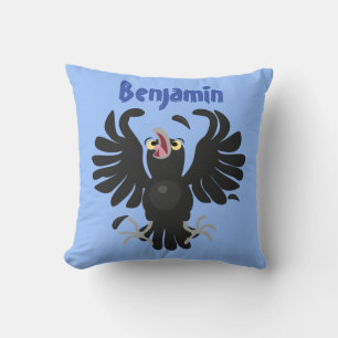 Coussin Drôle dessin animé de corbeau de corbeau