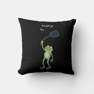 Coussin Drôle dessin animé de la mouche à bec de grenouill