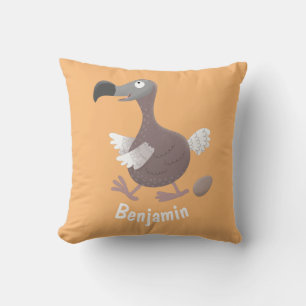 Coussin Drôle dessin animé d'oiseau de dodo
