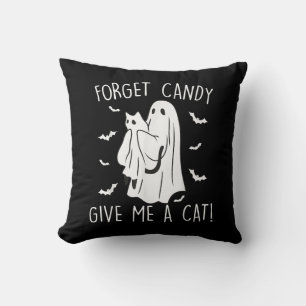 Coussin Drôle Halloween Cat Ghost Oublier Candy Donner Moi