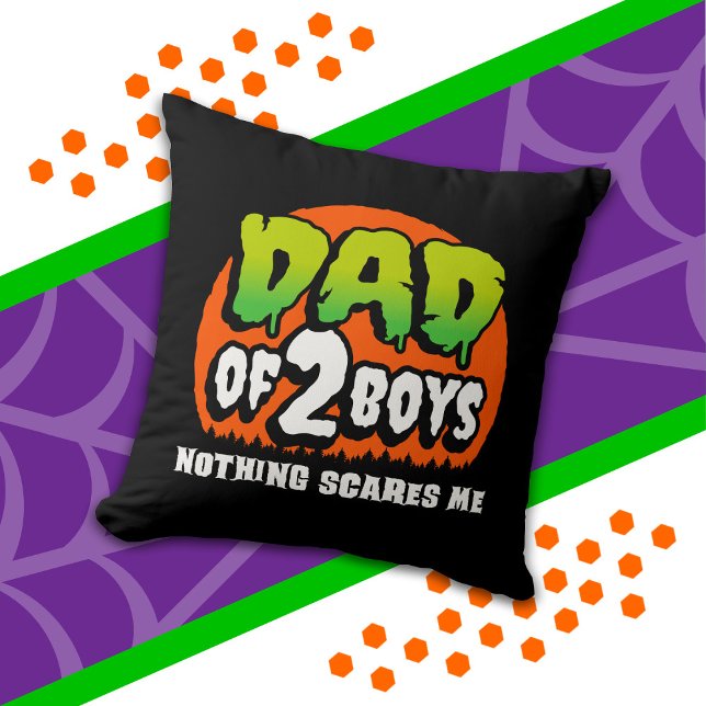 Coussin Drôle Halloween Rien ne me fait peur Papa de 2 gar (Créateur téléchargé)
