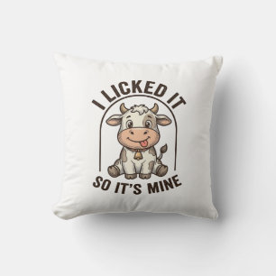 Coussin Drôle Je L'ai Léché Vache Design De Chemise De Fer