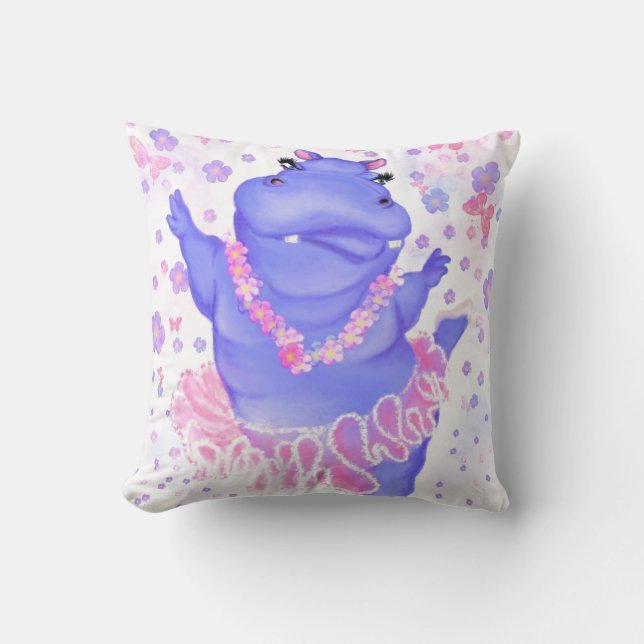 Coussin Drôle Jeu d'Oreiller Ballerina Hippo Ballet Danseu (Recto)
