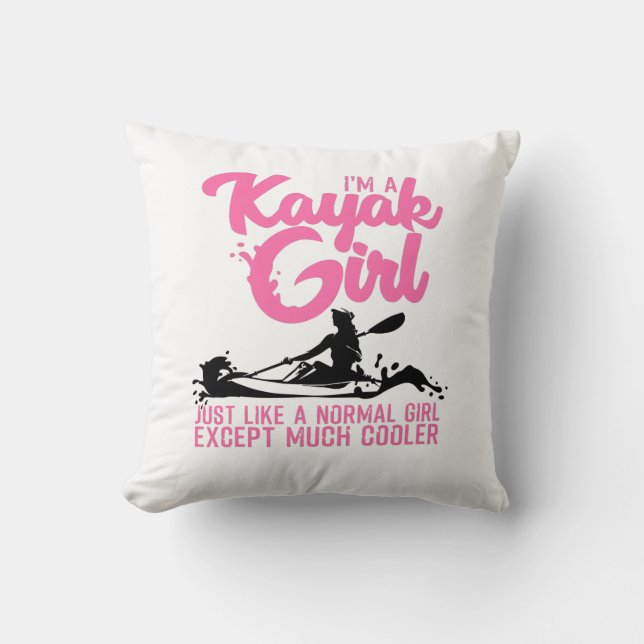 Coussin Drôle Kayak cadeau pour femmes Cool Kayak fille Pa (Recto)