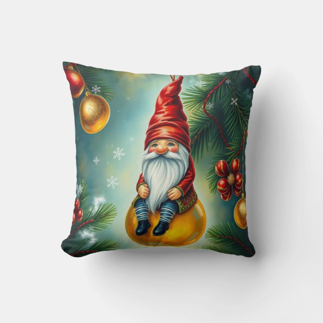 Coussin Drôle mignon hiver Whimsical Scandinavian Gnome (Recto)
