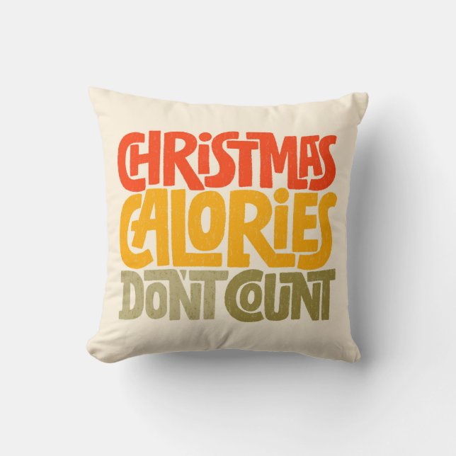 Coussin Drôle Noël Calories Ne comptez pas le design (Recto)