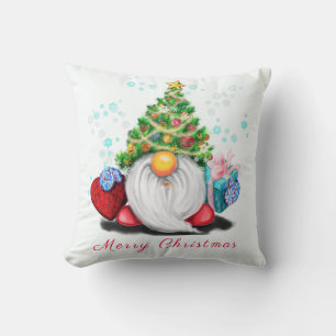 Coussin Drôle Noël Jeu d'Oreiller Gnome avec cadeaux