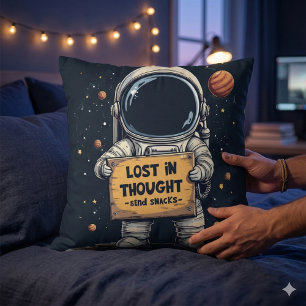 Coussin Drôle perdu dans la pensée astronaute l'illustrati