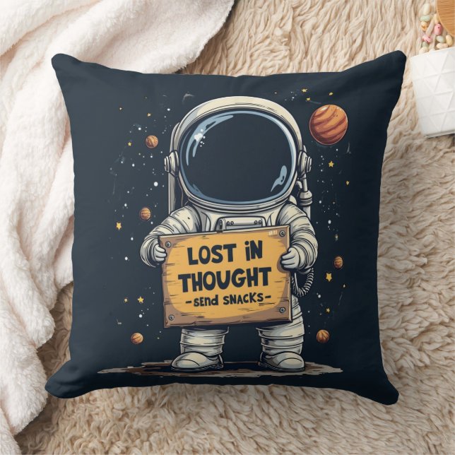 Coussin Drôle perdu dans la pensée astronaute l'illustrati (Couverture)