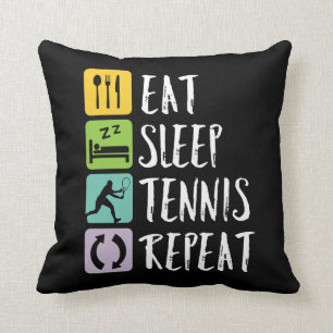 Coussin Drôle Tennis Sports Mange Sleep Tennis Répéter