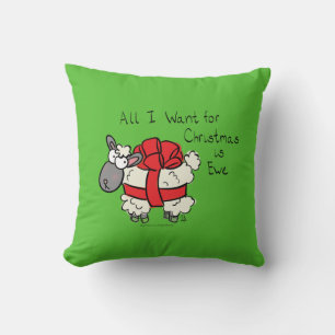 Coussin Drôle Vacances Mignonne Mouton de Noël Carton