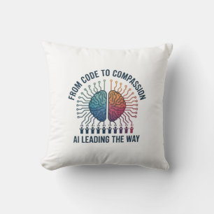 Coussin Du code à la compassion - L'IA en tête