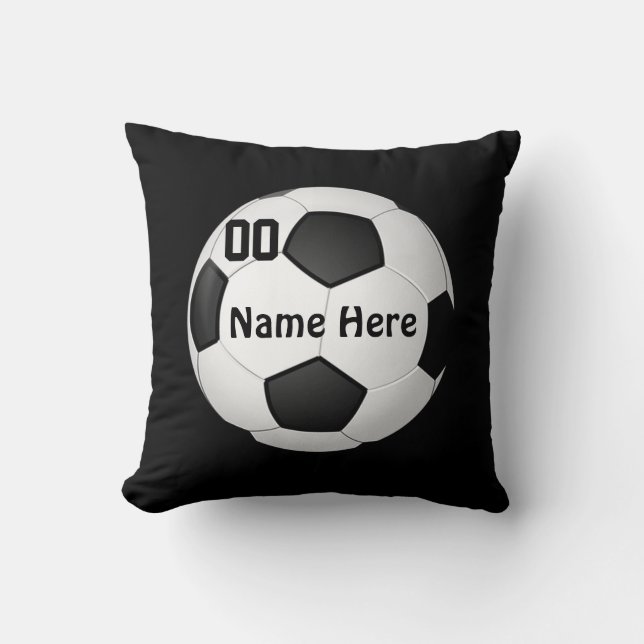 Coussin du football avec votre COULEUR, NOM et (Recto)