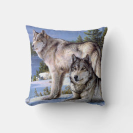 Coussin du loup d'hiver