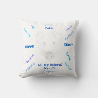 Coussin du nom du chien