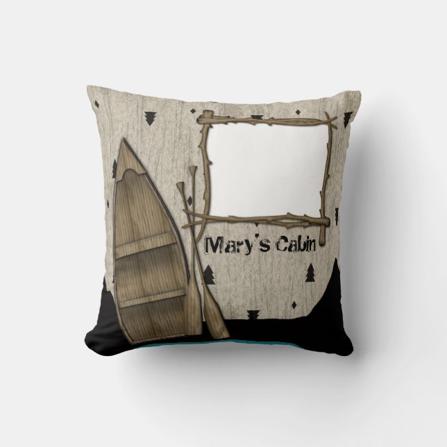 Coussin du nord personnalisé de cabine en bois (Recto)