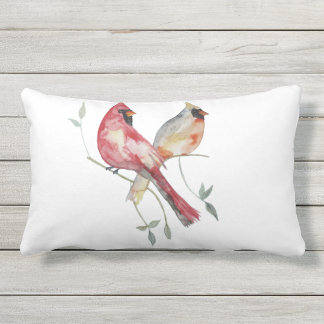 coussin du patio des oiseaux cardinaux rouges et g