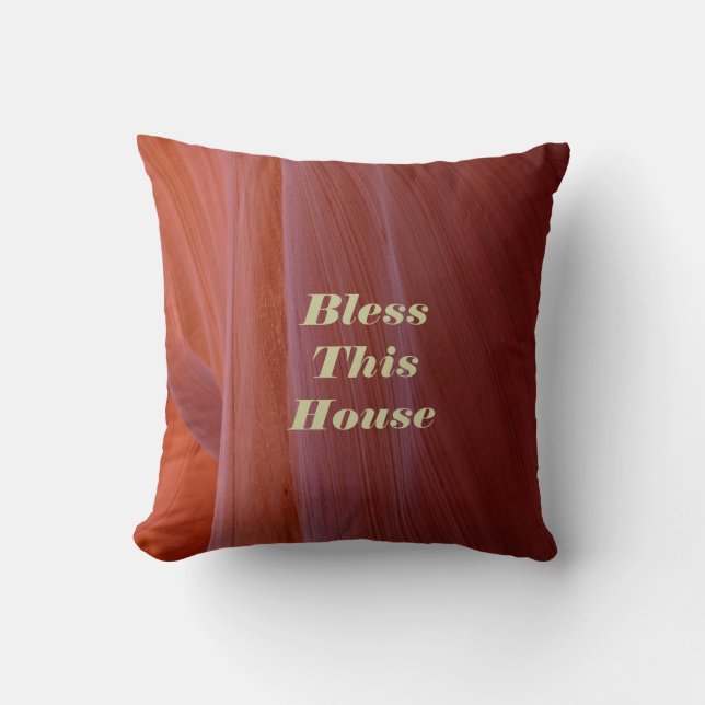 Coussin du sud-ouest Béni cette Chambre Carré (Recto)