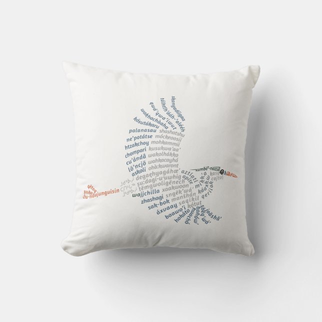 Coussin du World Word Blue Heron (Recto)
