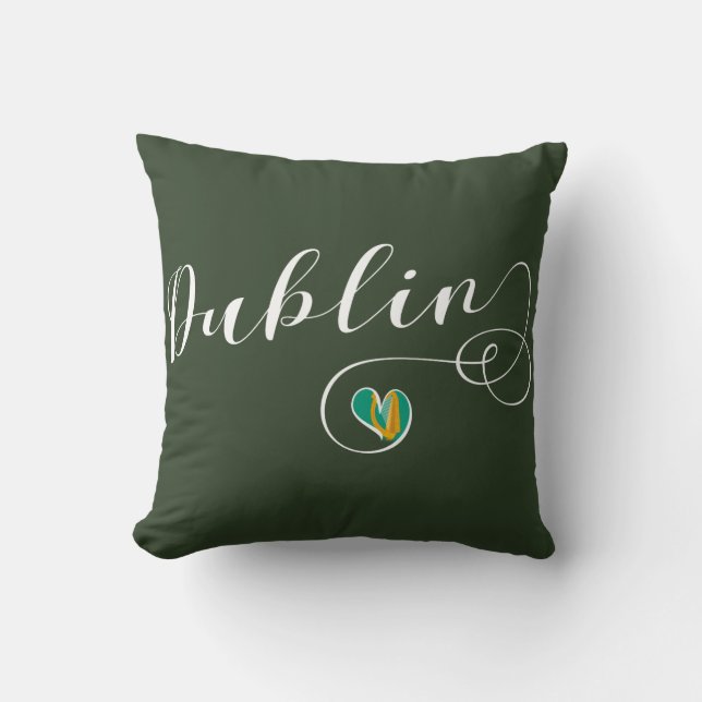 Coussin Dublin Heart Throw Cushion, Irlande (Recto)